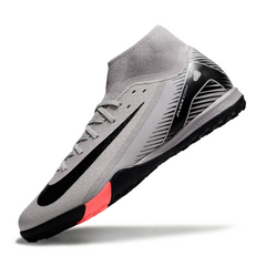 Chuteira Society TF Nike Zoom Mercurial Superfly 10 Academy Cinza e Preta