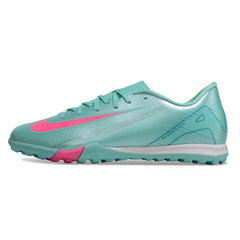 Chuteira Society TF Nike Zoom Mercurial Vapor 16 Academy Light Azul e Rosa