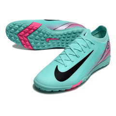 Chuteira Society Nike Zoom Mercurial Vapor 16 Elite TF Azul Claro e Rosa