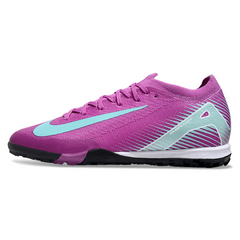 Chuteira Society TF Nike Zoom Mercurial Vapor 16 Elite Roxa e Azul-Clara