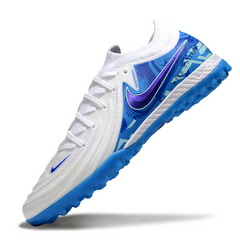 Chuteira Society Nike Phantom GX2 Elite TF Branca e Azul