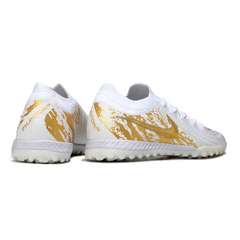 Chuteira Society Nike Phantom GX2 Elite TF Branca e Dourada