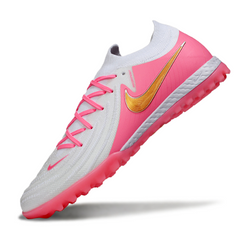 Chuteira Society Nike Phantom GX2 Elite TF Branca e Rosa
