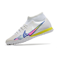 Chuteira Society Nike Zoom Mercurial Superfly 9 Academy TF Branca e Colorida - VENI Futebol