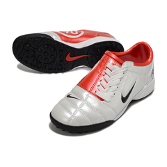 Chuteira Society Nike Total 90 III TF Branca e Vermelha