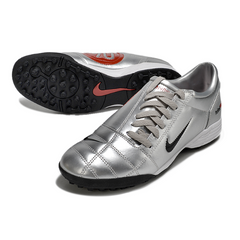 Chuteira Society TF Nike Total 90 III Prateada, Preta e Vermelha
