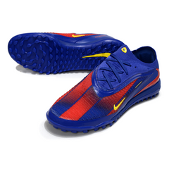 Chuteira Society Nike Phantom 6 Elite TF Azul, Vermelha e Amarela