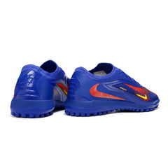 Chuteira Society Nike Phantom 6 Elite TF Azul, Vermelha e Amarela