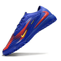 Chuteira Society Nike Phantom 6 Elite TF Azul, Vermelha e Amarela