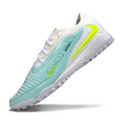 Chuteira Society Nike Phantom 6 Elite TF Branca e Verde Acqua