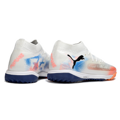 Puma Future 8 TF White, Orange and Light Blue Society Football Boots