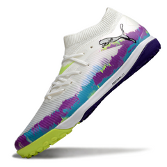 Botas de fútbol Puma Future 8 TF Society en blanco, morado y verde