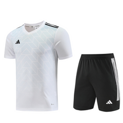 Conjunto Adidas Camiseta + Short Branca e Preta - VENI Futebol
