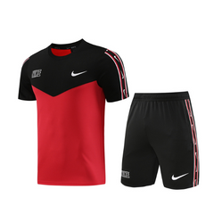 Conjunto Nike Camiseta + Short Preta e Vermelha - VENI Futebol