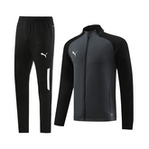 Conjunto de Frio Puma Jaqueta + Calça Cinza e Preta - VENI Futebol