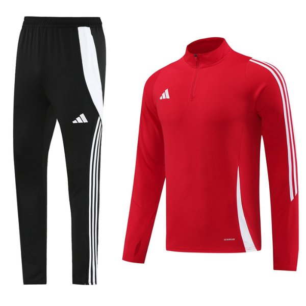 Conjunto de Frio Adidas Blusão + Calça Vermelho e Preto - VENI Futebol