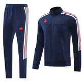 Conjunto de Frio Adidas Azul-Escuro, Branco e Vermelho com Jaqueta e Calça
