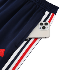 Conjunto de Frio Adidas Azul-Escuro, Branco e Vermelho com Jaqueta e Calça