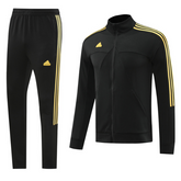 Conjunto de Frio Adidas Jaqueta + Calça Preto e Amarelo