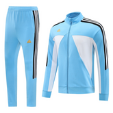 Adidas Cold Weather Set: Jacket + Pants, Light Blue, White and Black