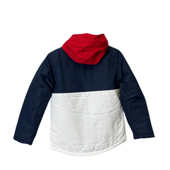 Jaqueta Corta-Vento Adidas Branca, Azul e Vermelha