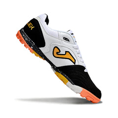 Chuteira Society TF Joma Top Flex Branca Preta e Laranja
