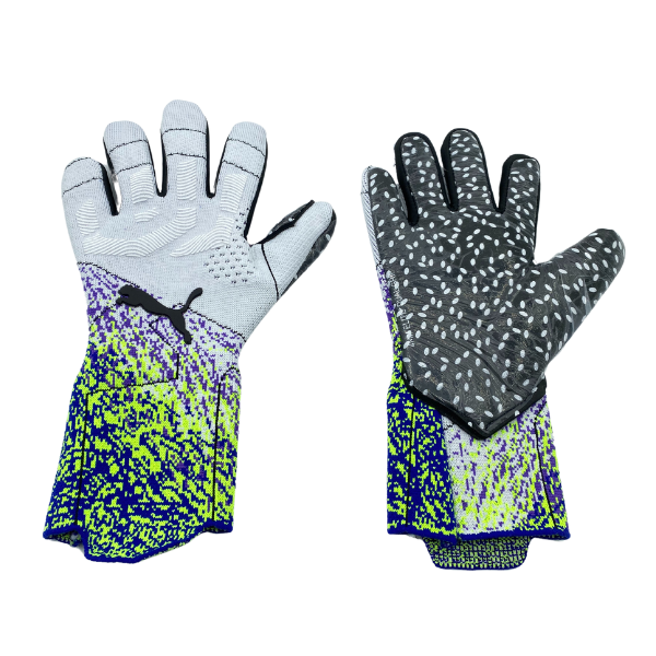 Luva de Goleiro Puma Future Z Branca, Roxo, Azul e Verde - VENI Futebol