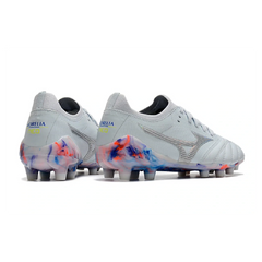 Chuteira Campo FG Mizuno Morelia Neo III Elite Branca Azul and Vermelha