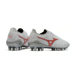 Chuteira Campo FG Mizuno Morelia Neo III Elite Branca e Vermelha