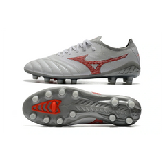 Chuteira Campo FG Mizuno Morelia Neo III Elite Branca e Vermelha