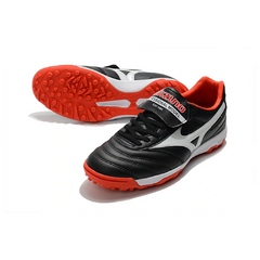 Chuteira Society TF Mizuno Morelia Sala Classic Preta Vermelha e Branca