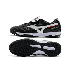 Chuteira Society TF Mizuno Morelia Sala Classic Preta, Branca e Vermelha