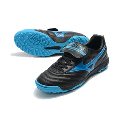 Chuteira Society TF Mizuno Morelia Sala Classic Preta e Azul