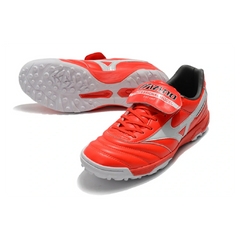 Chuteira Society TF Mizuno Morelia Sala Classic Vermelha e Branca