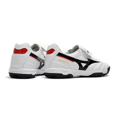 Chuteira Society TF Mizuno Morelia Sala Classic Branca, Preta e Vermelha