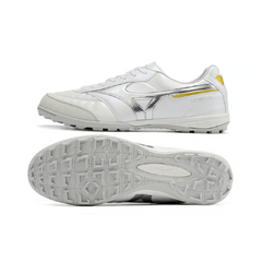 Chuteira Society TF Mizuno Morelia Sala Branca e Prateada