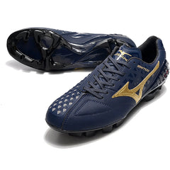Chuteira Campo FG Mizuno Wave Ignitus 4 Azul and Dourada