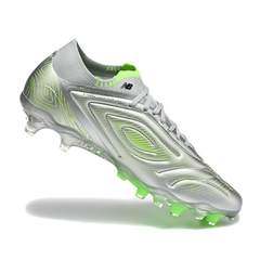 Chuteira Campo FG New Balance Tekela Elite V5 Prateada e Verde