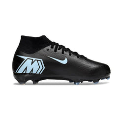 Chuteira Campo FG Nike Air Zoom Mercurial Superfly 10 Elite Preta e Azul-Clara Infantil