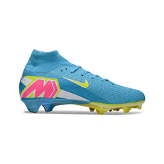 Chuteira Campo FG Nike Air Zoom Mercurial Superfly 10 Elite Azul e Verde Infantil