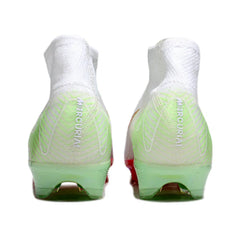 Chuteira Campo FG Nike Air Zoom Mercurial Superfly 10 Elite Branca, Rosa e Verde Infantil
