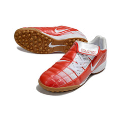 Chuteira Society TF Nike Air Zoom Total 90 III Vermelha e Branca