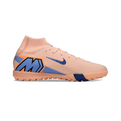 Chuteira Society TF Nike Mercurial Superfly 10 Elite Rosa e Azul Infantil