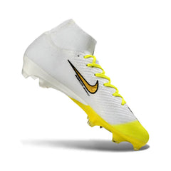 Chuteira Campo FG Nike Air Zoom Mercurial Superfly 10 Elite Branca e Amarela
