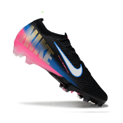 Chuteira Campo Nike Air Zoom Mercurial Vapor 16 Elite FG Preto, Rosa e Azul