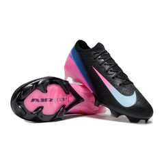 Chuteira Campo FG Nike Mercurial Vapor 16 Elite Preta, Rosa e Azul Infantil