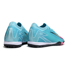 Chuteira Society TF Nike Zoom Mercurial Vapor 16 Elite Azul-Clara e Rosa