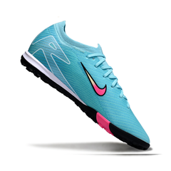 Chuteira Society Nike Zoom Mercurial Vapor 16 Elite TF Azul Claro e Rosa