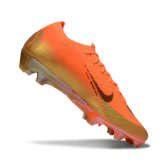 Chuteira Campo Nike Air Zoom Mercurial Vapor 16 Elite FG Laranja e Dourado