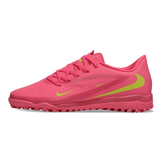 Chuteira Society Nike Phantom 6 Academy TF Rosa e Verde Fluorescente